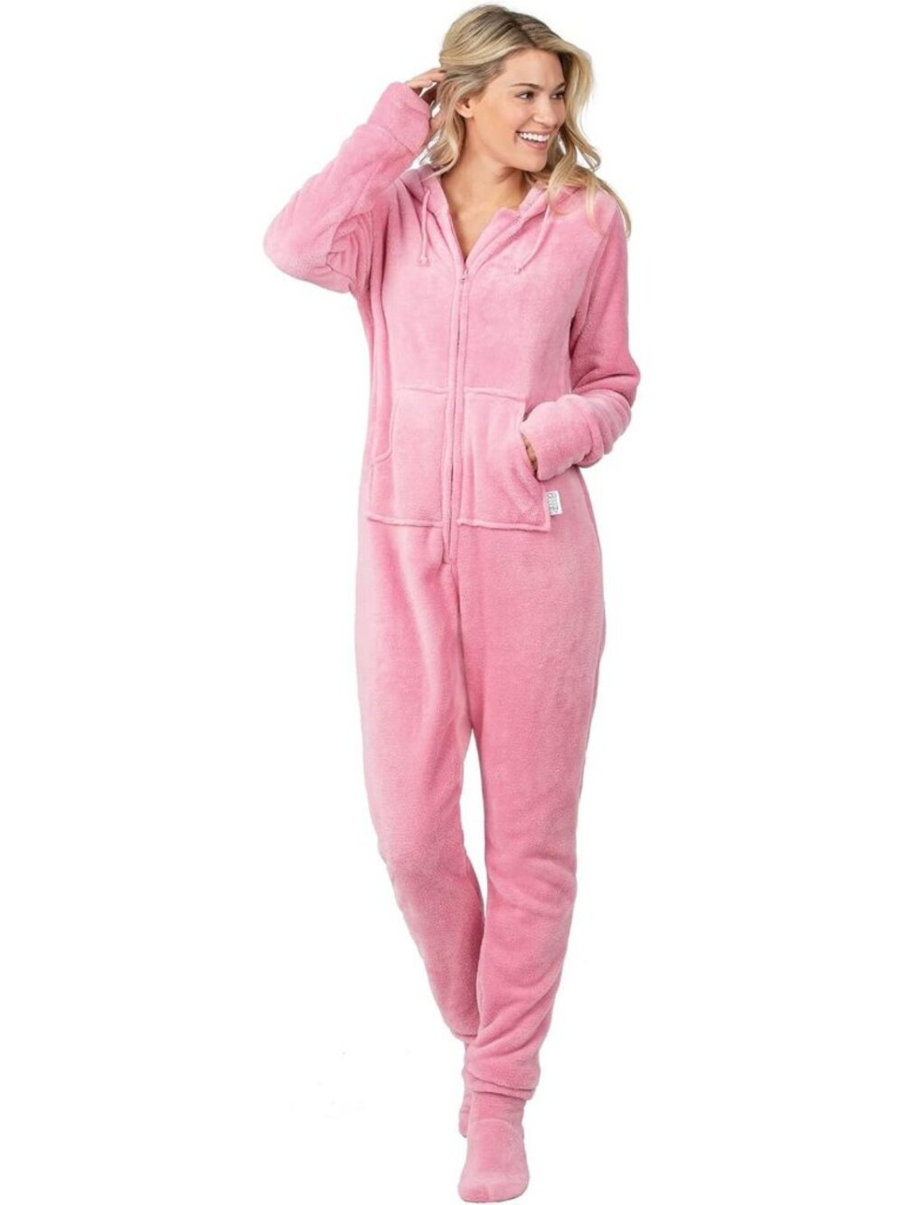 Cozy Adult Footie Pajamas with Hoodie, Zip Front Onesie for Women - Perfect